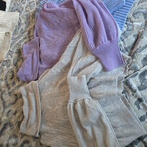 💜🩶 Free People Gorgeous Crop Turtleneck 100% Cashmere Sweaters.🩶💜